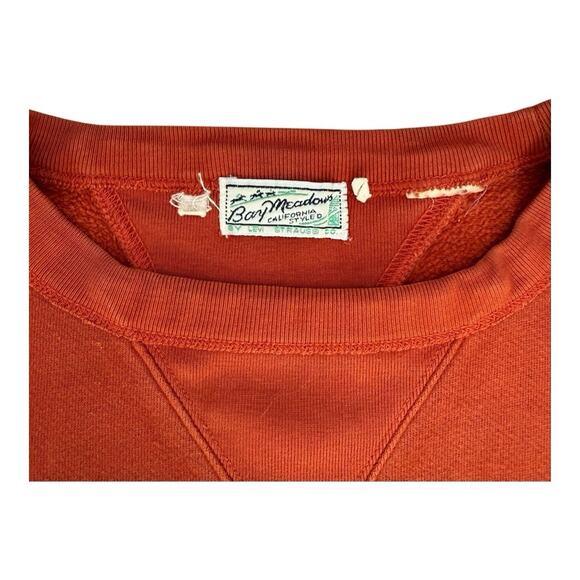 LVC Bay Meadows Double V Burnt Orange 50’s Style Sweatshirt Medium Levi's - Picture 5 of 5